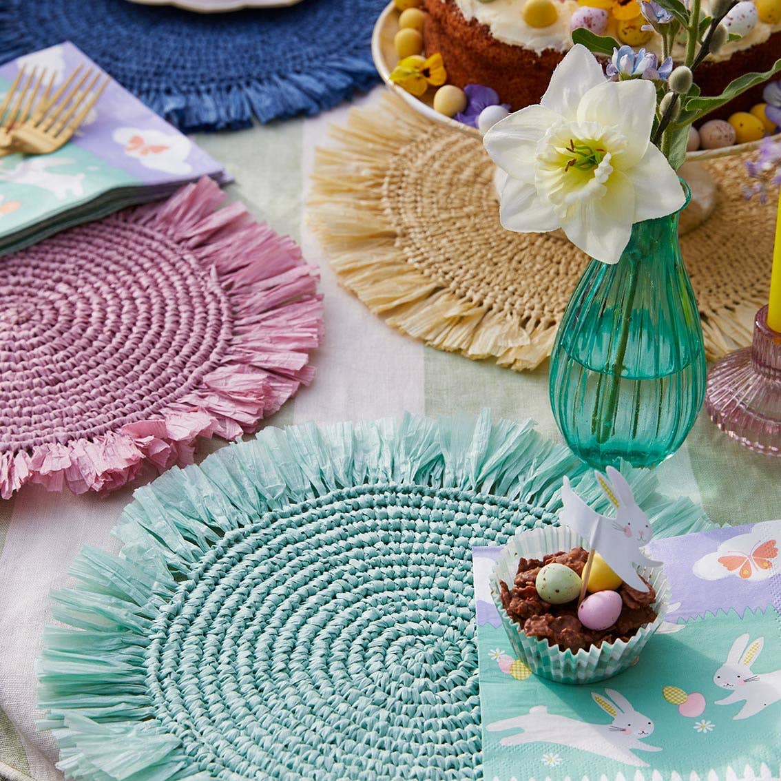 Meadow Raffia Placemat - 2 Pack | Spring Decor |