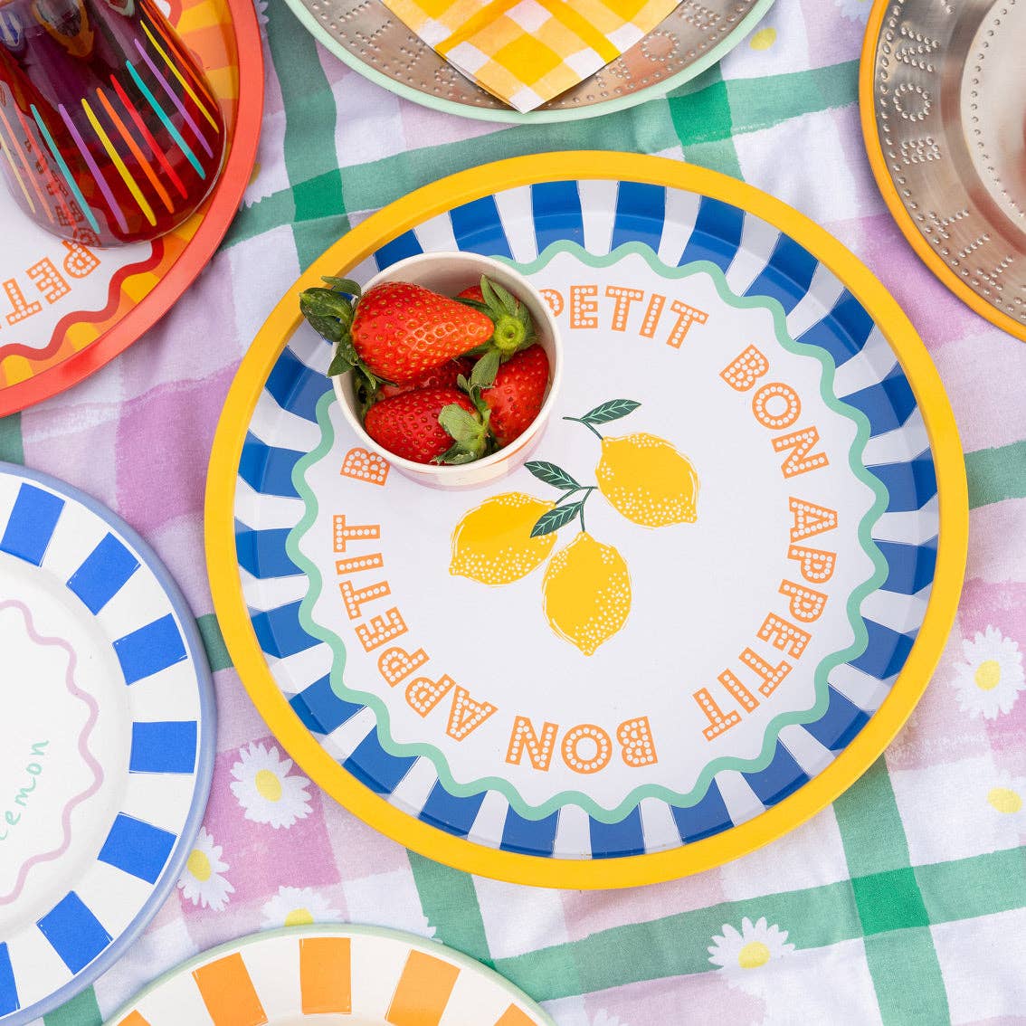 Lemon Tin Tray - 31cm | Home Decor Gifts |