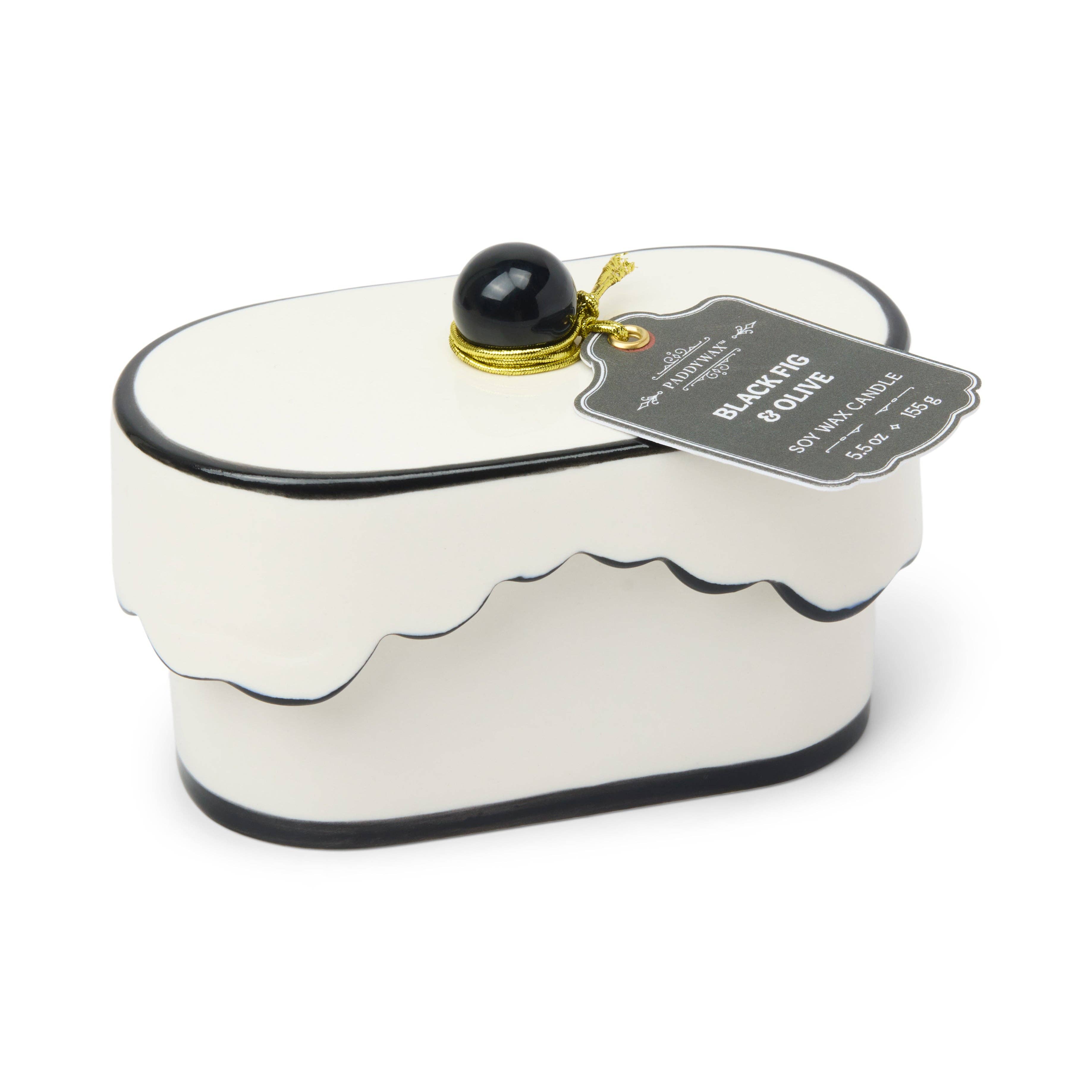 Cherie 5.5oz/155g Ceramic Dish Candle - Black - Black Fig & Olive