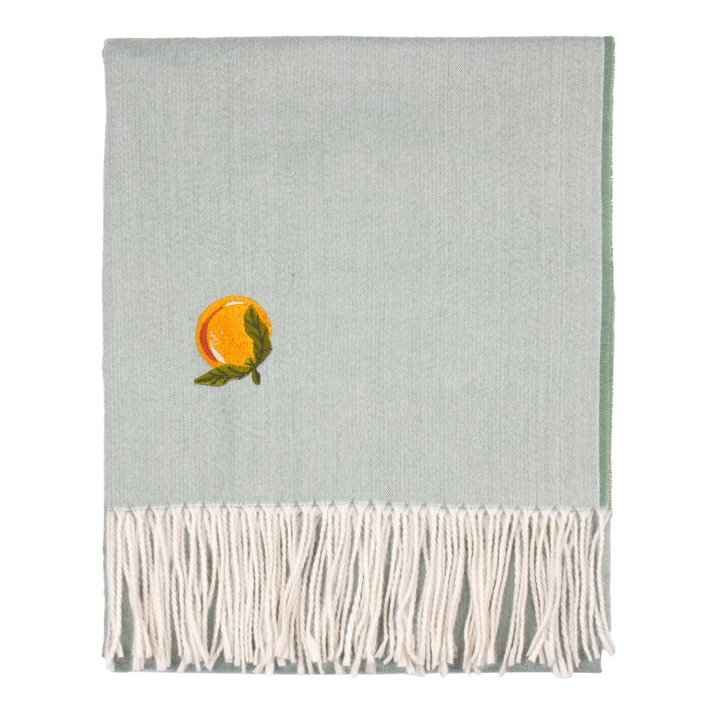 Fruits Lightweight Embroidered Throw Zesty Orange
