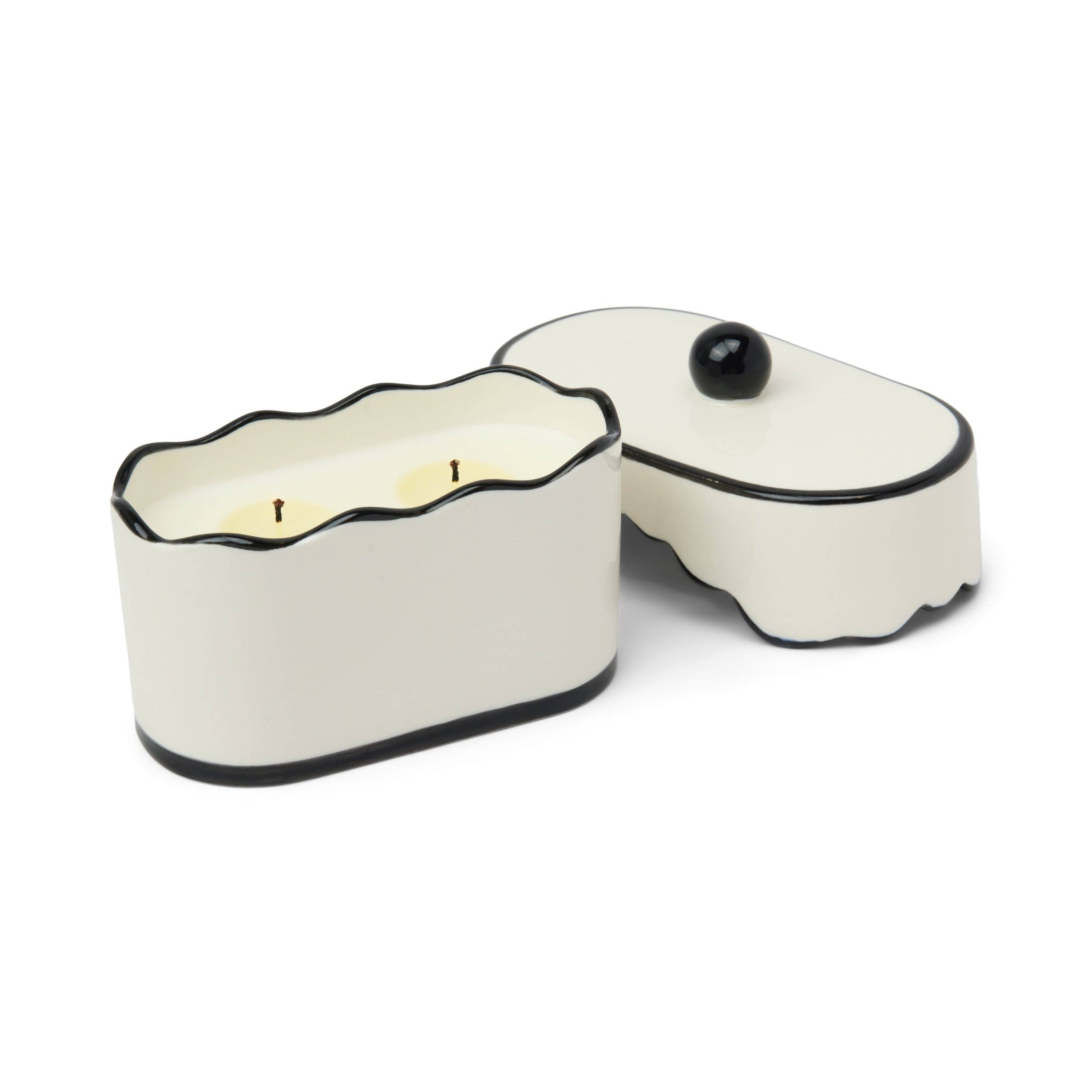 Cherie 5.5oz/155g Ceramic Dish Candle - Black - Black Fig & Olive