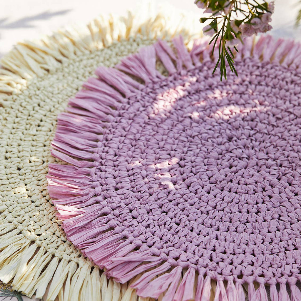 Pink Raffia Placemat - 2 Pack | Spring Tableware |