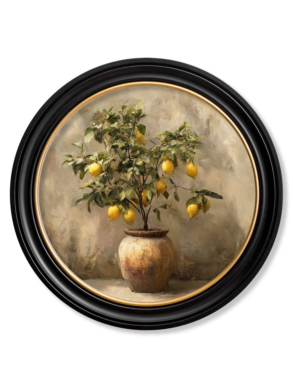 Mediterranean Lemon Tree - Oxford round frame