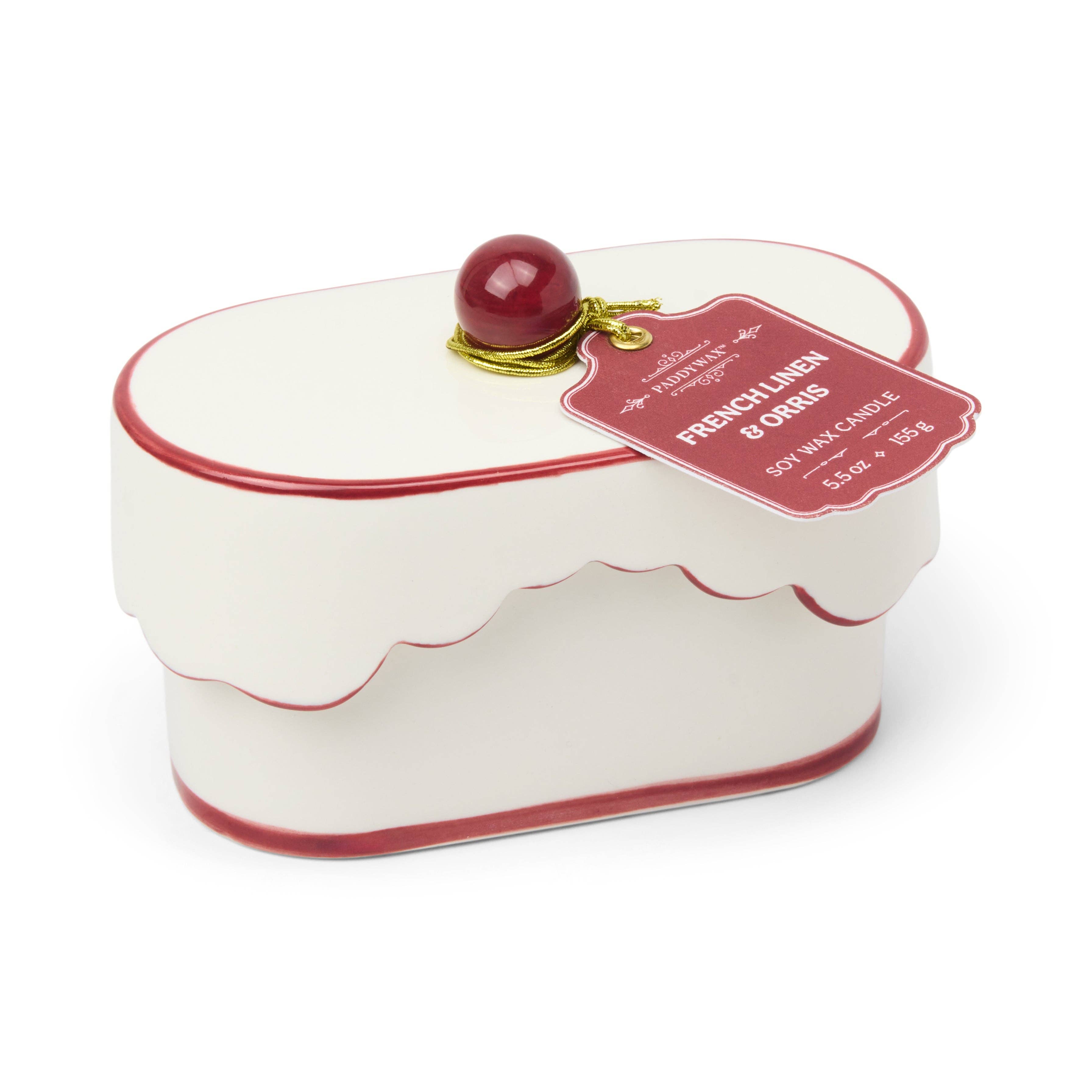 Cherie 5.5oz/155g Ceramic Dish Candle - Red - French Linen & Orris
