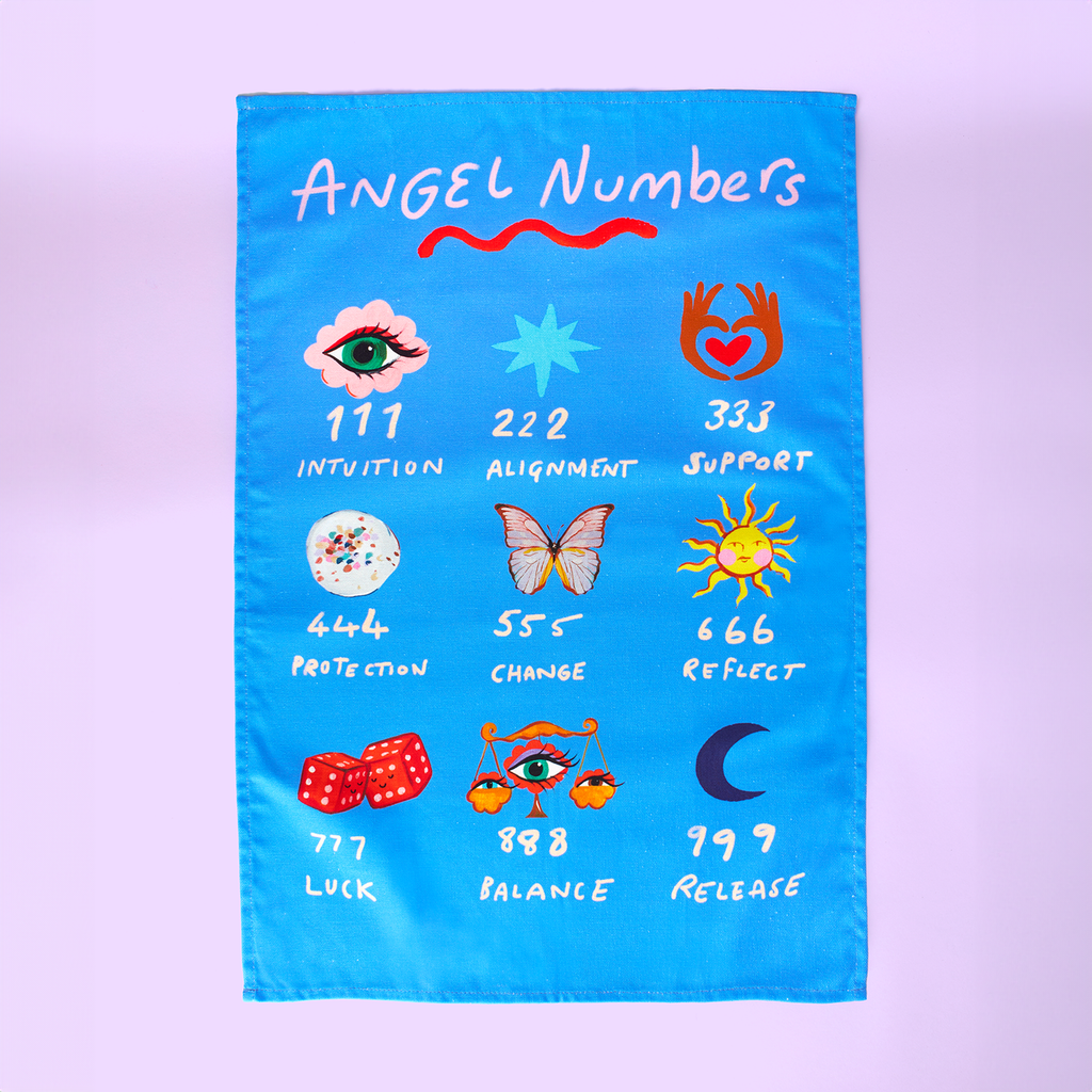 Angel Numbers Tea Towel