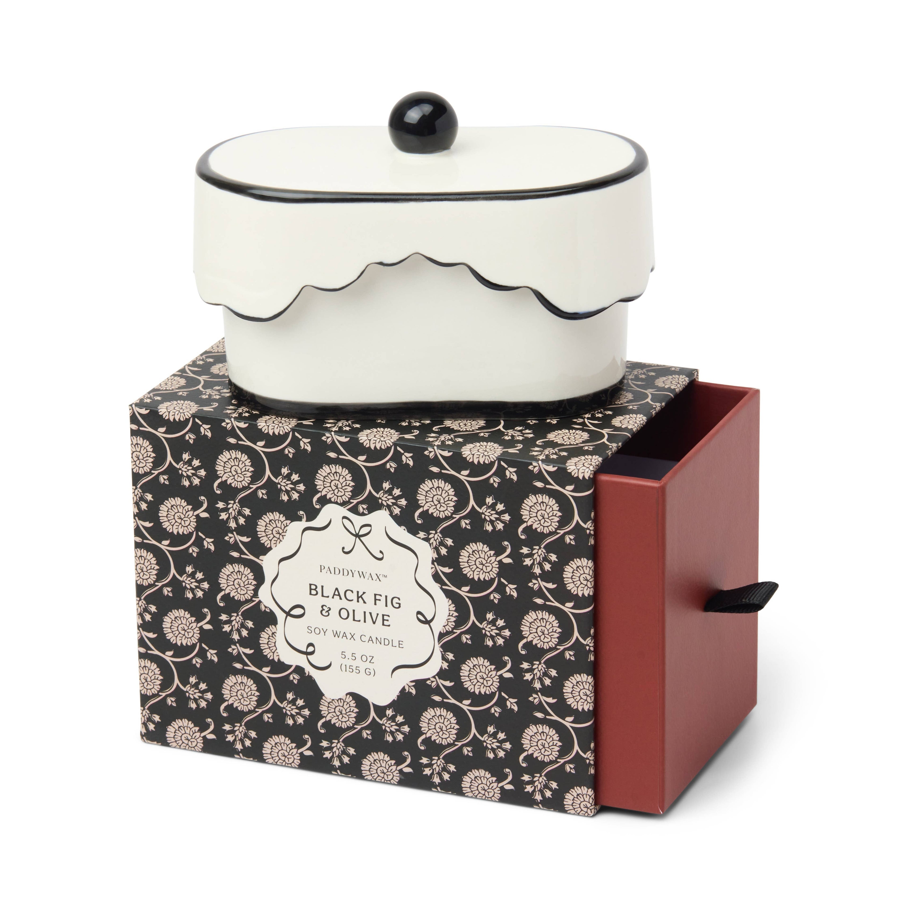 Cherie 5.5oz/155g Ceramic Dish Candle - Black - Black Fig & Olive