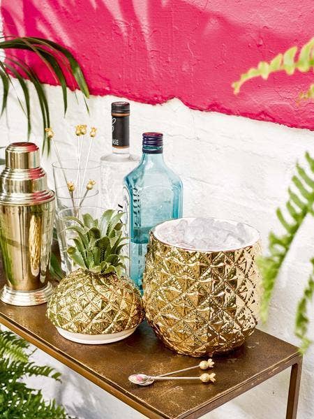 Ceramic Pineapple Ice Bucket | Summer Party Decor |