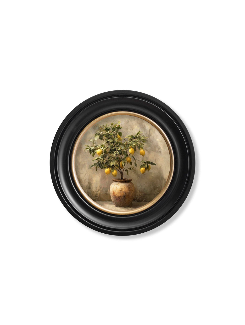 Mediterranean Lemon Tree - Oxford round frame