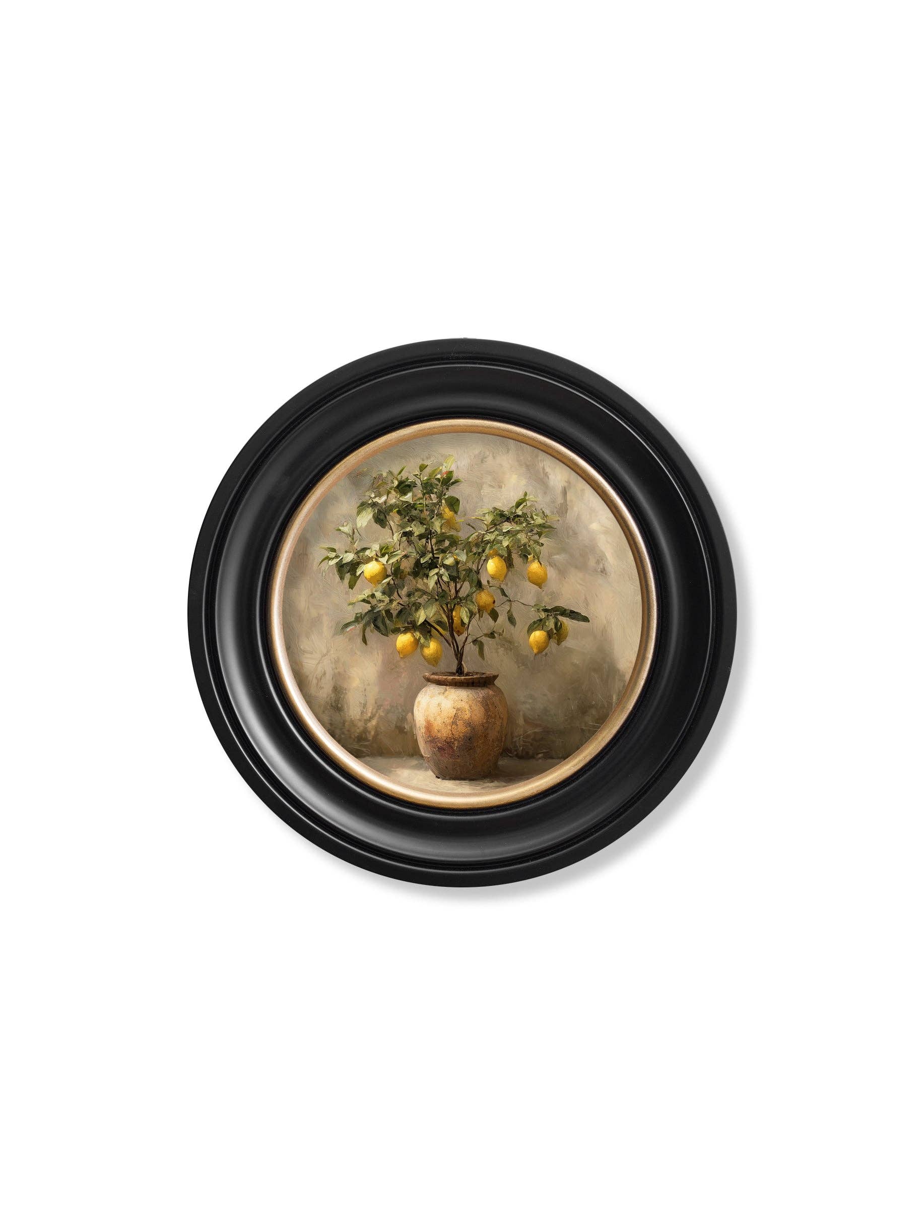 Mediterranean Lemon Tree - Oxford round frame