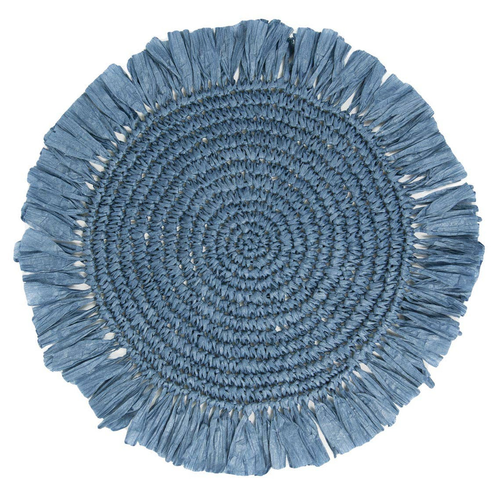 Meadow Blue Raffia Placemat - 2 Pack