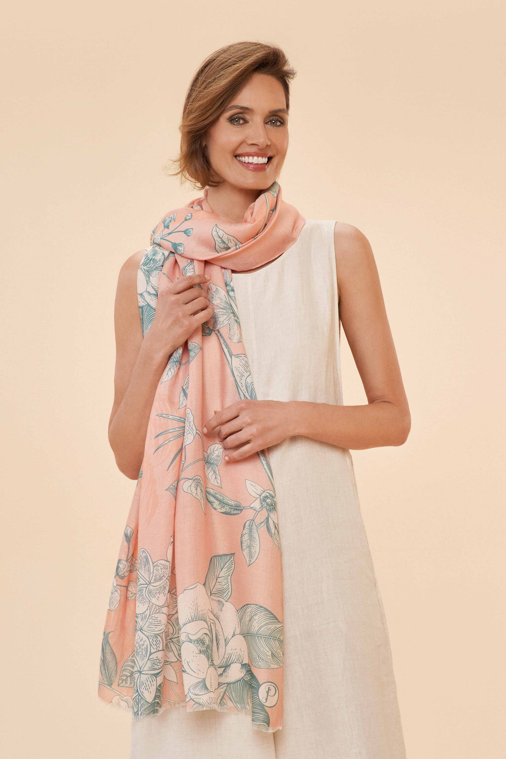 Printed Floral Jungle Scarf - Petal