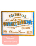 Large Gold Framed "Portobello Gourmet" Wall Sign
