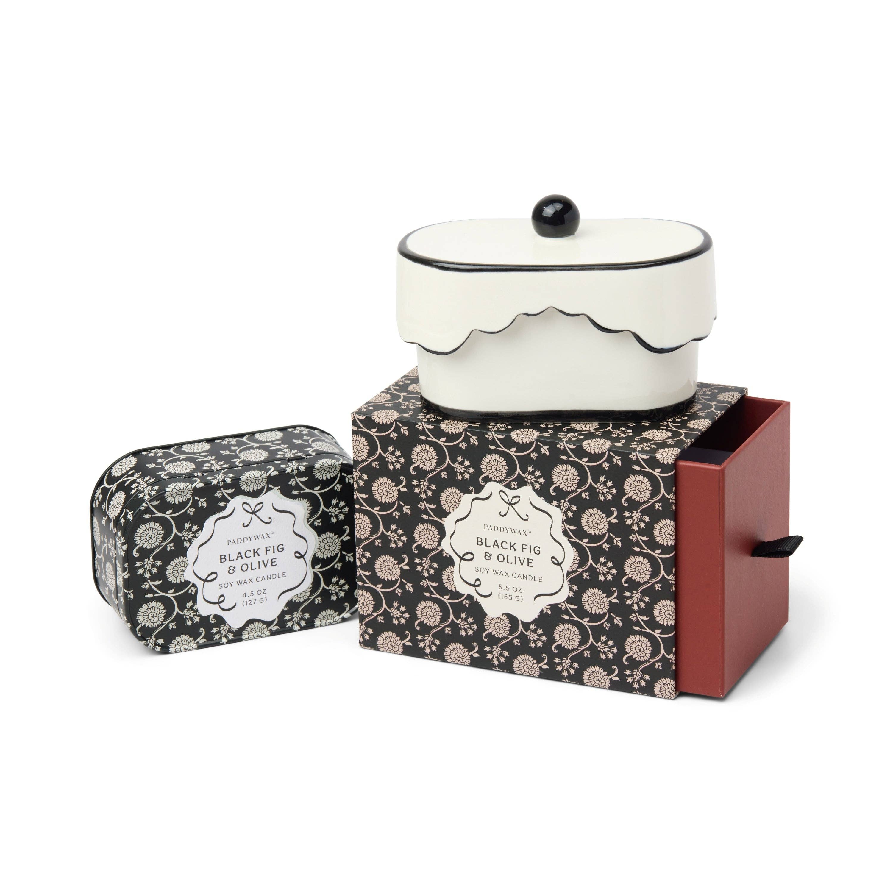 Cherie 5.5oz/155g Ceramic Dish Candle - Black - Black Fig & Olive