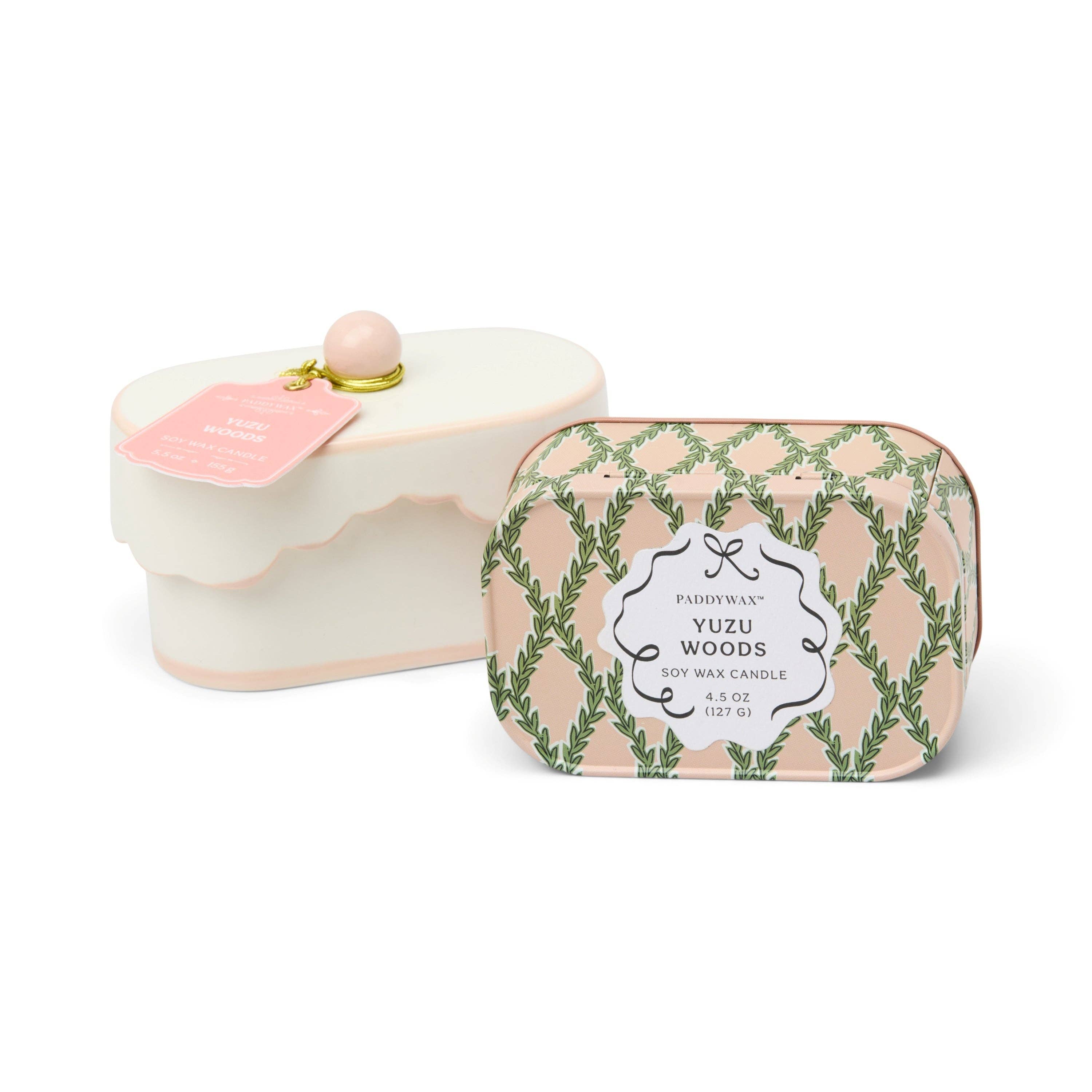 Cherie 5.5oz/155g Ceramic Dish Candle - Pink - Yuzu Woods
