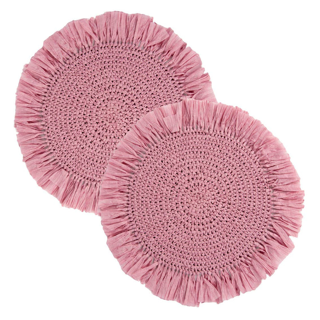 Pink Raffia Placemat - 2 Pack | Spring Tableware |