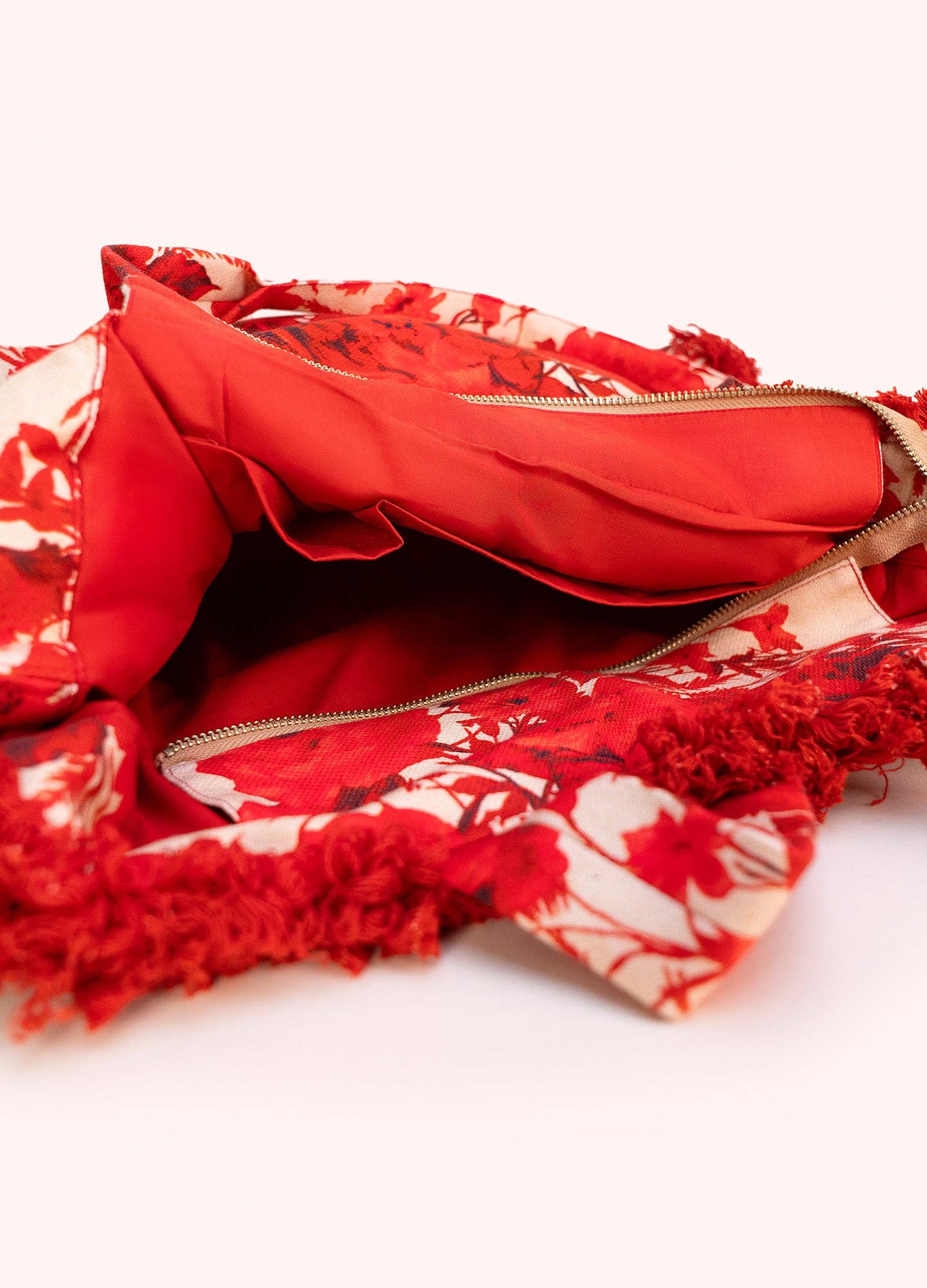 Fringed Box Tote - Rouge Blooms